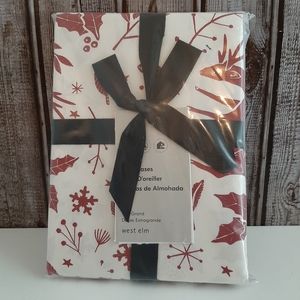 West Elm Scandi Deer Percale King Pillow Case 1 Pair